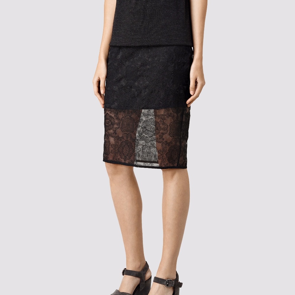 All Saints 'Moirety' Floral Embroidered Skirt