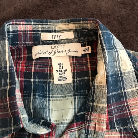 H&M Men's long sleeve plaid button down - Picture 2 of 6
