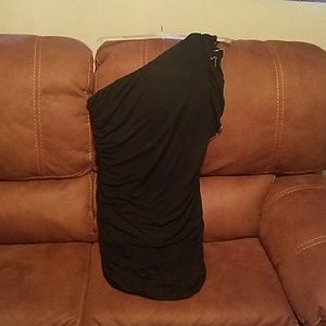 Plus size off shoulder little black dress