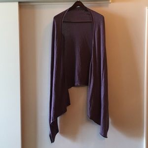 purple gray cashmere blend long cardigan