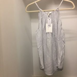 Joie Silver Sleeveless Blouse Size L NWT