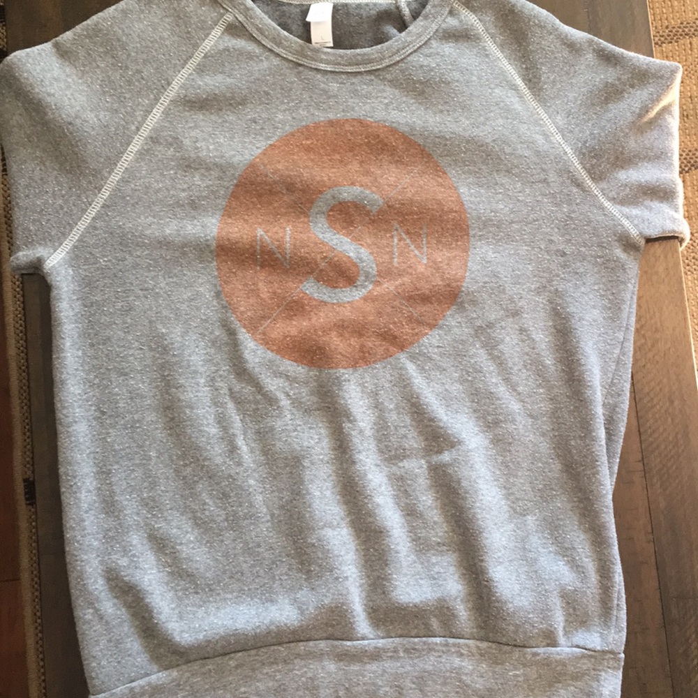 Stylish sweatshirt without hood. Lightweight.