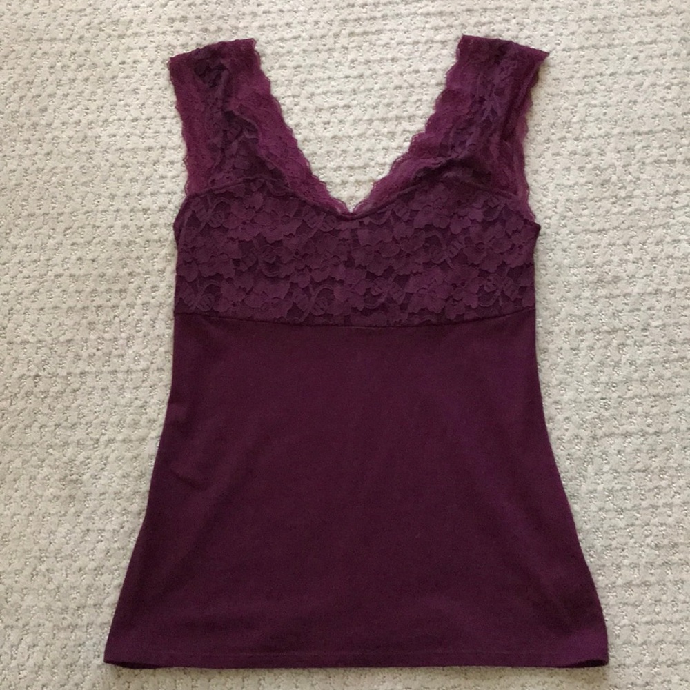 Express burgundy lace top
