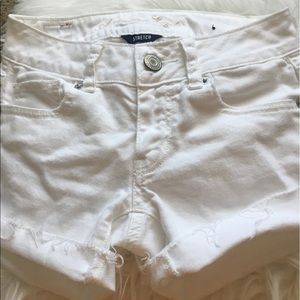 white denim shorts