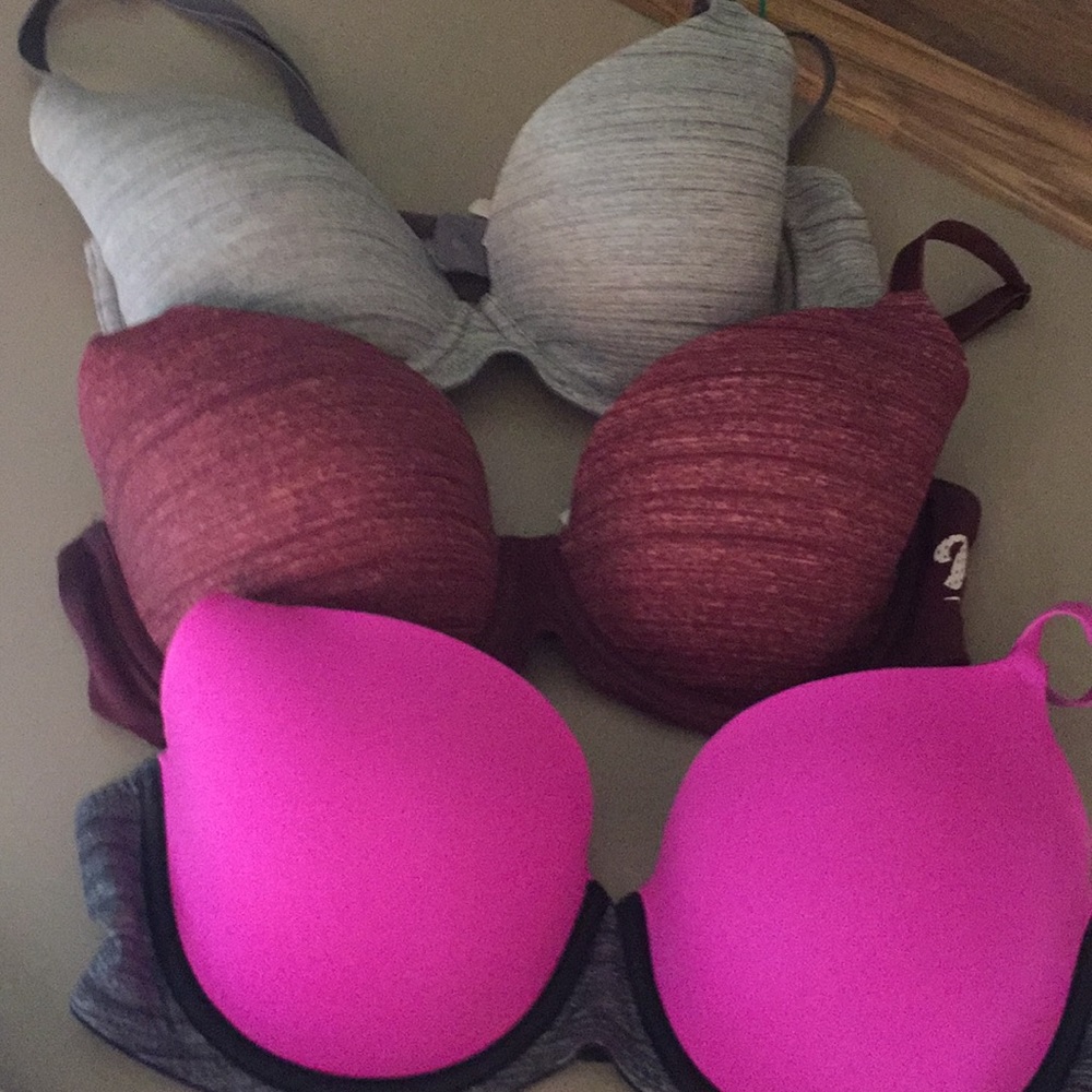 Pink bras by Victoria’s Secret
