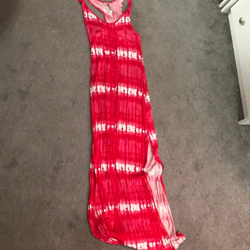 Pink and white dress