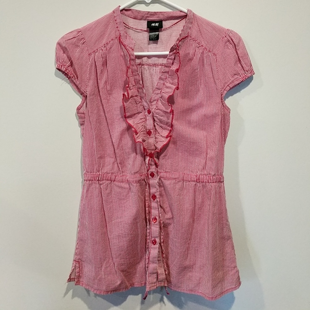 Red and white H&M Blouse