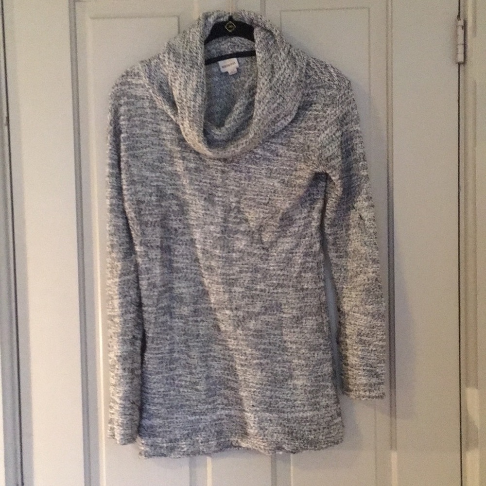 Black & White Cowl Neck Sweater