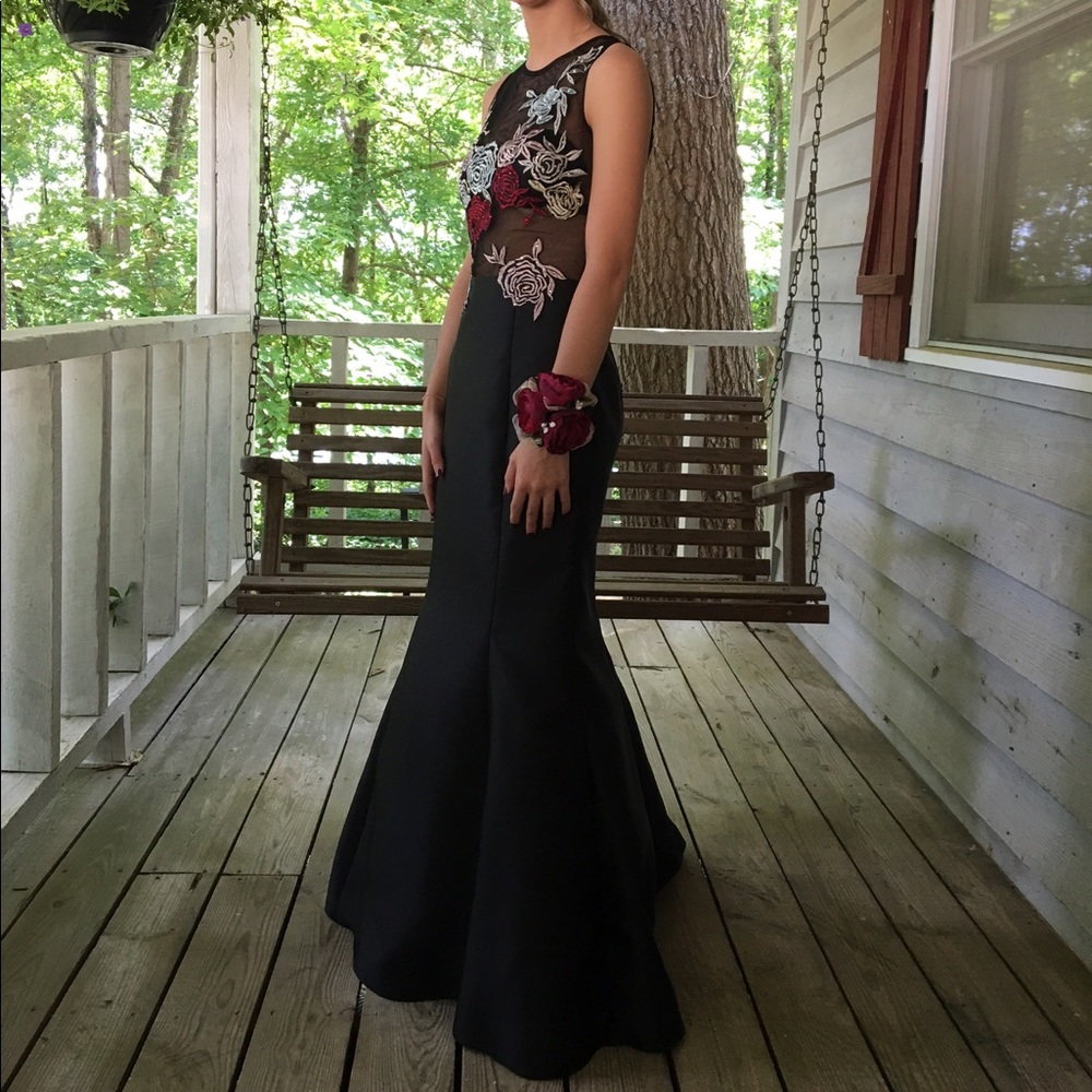 Black Floral Prom Dress