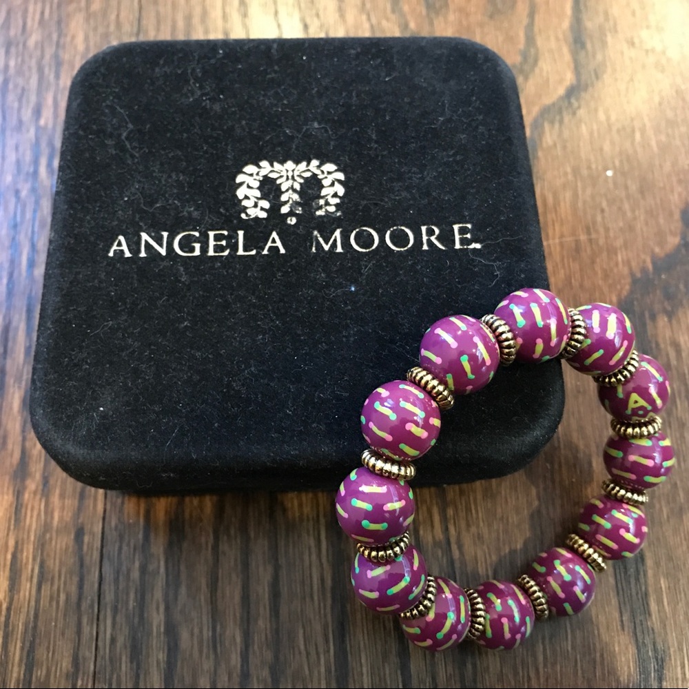 Angela Moore Hand Painted Bead Bracelet - Picture 2 of 2