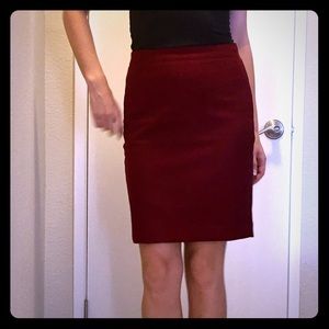 J Crew double-serge wool skirt (dark wine)