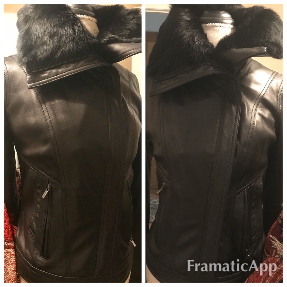 Wilson’s Black Leather and Fur Jacket