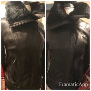 Wilson’s Black Leather and Fur Jacket