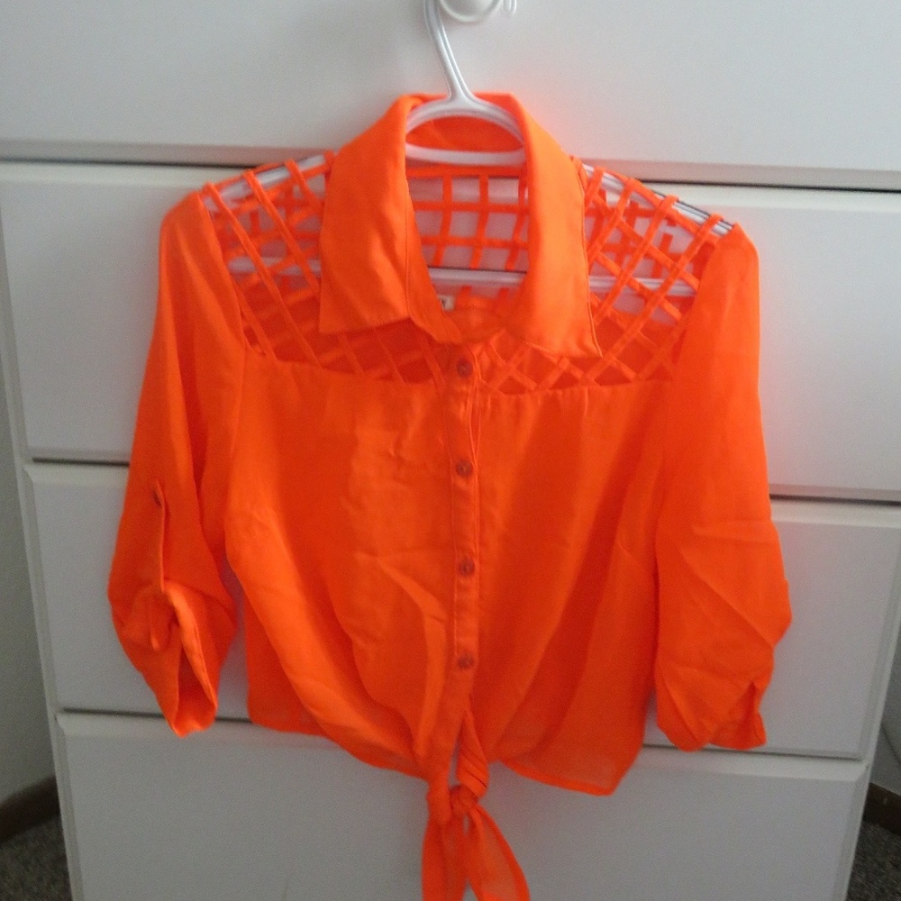 Orange crop top