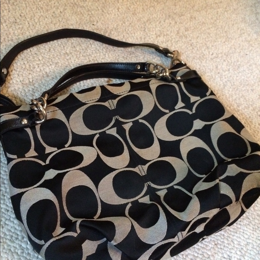 Black & Gray Coach Purse - Picture 2 of 3
