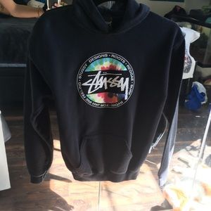 Stussy hoodie with tie dye symbol