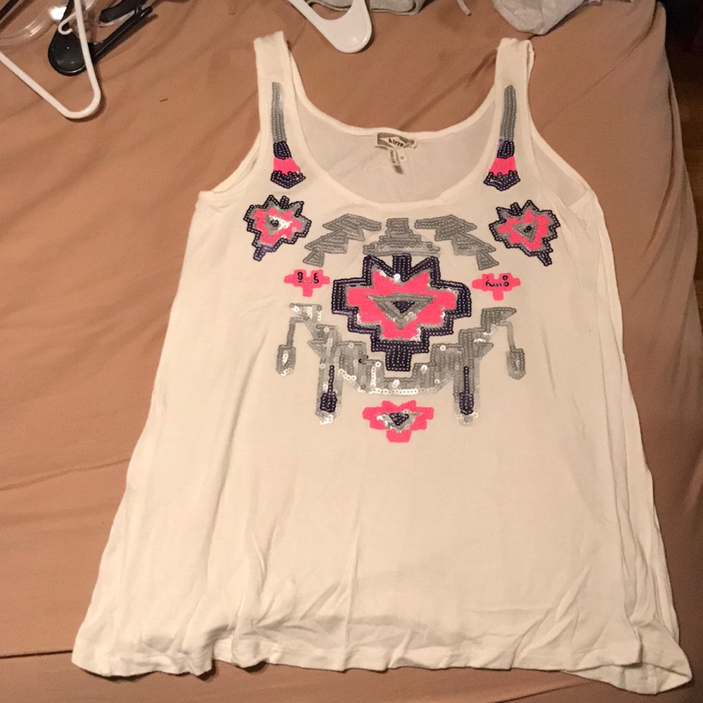 Sequin tribal pattern tank