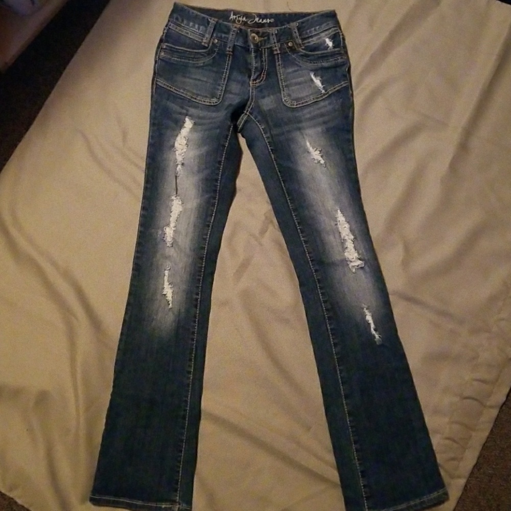 Distressed jeans