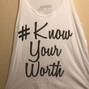 Graphic tank top “#Know Your Worth”