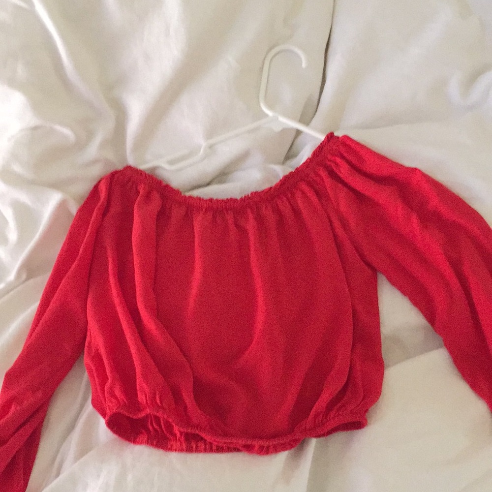 Brandy Melville Red Off The Shoulder Top