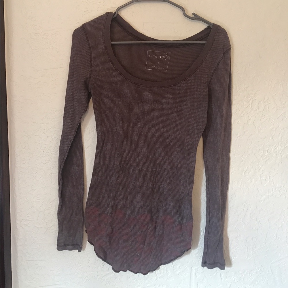 Free People boat neck patterned thermal