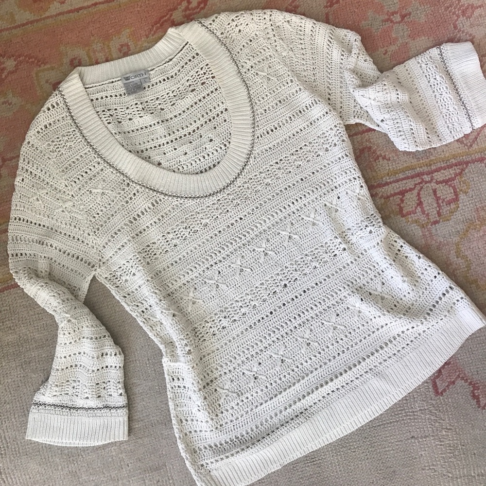⬇️ (from $65) WORTH crocheted sweater
