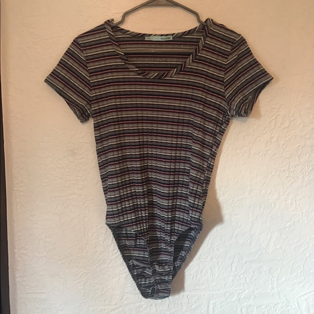 Striped t-shirt body suit