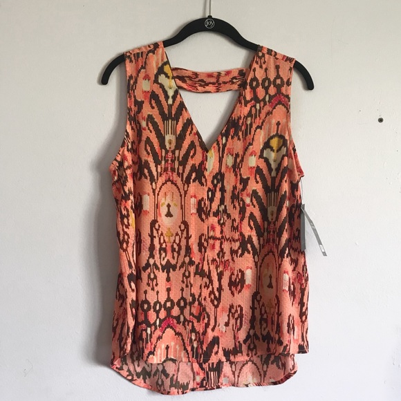 peach tribal printed blouse - Picture 1 of 3