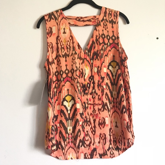 peach tribal printed blouse - Picture 3 of 3