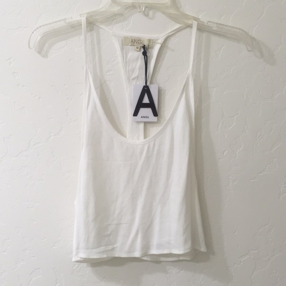 ANGL Tops - ANGL White Crop Top NWT