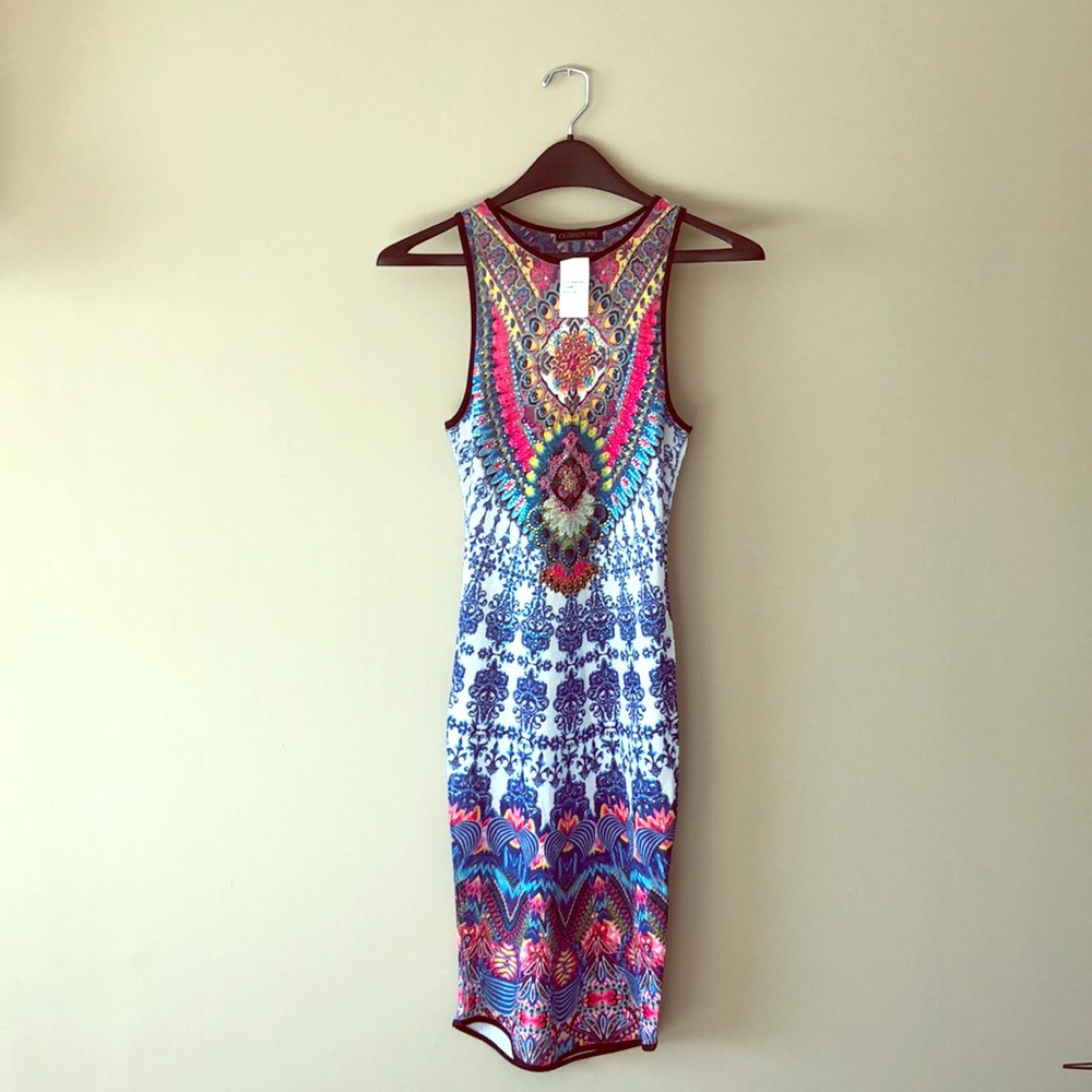 Crimson Ivy rhinestoned pass the knee dress