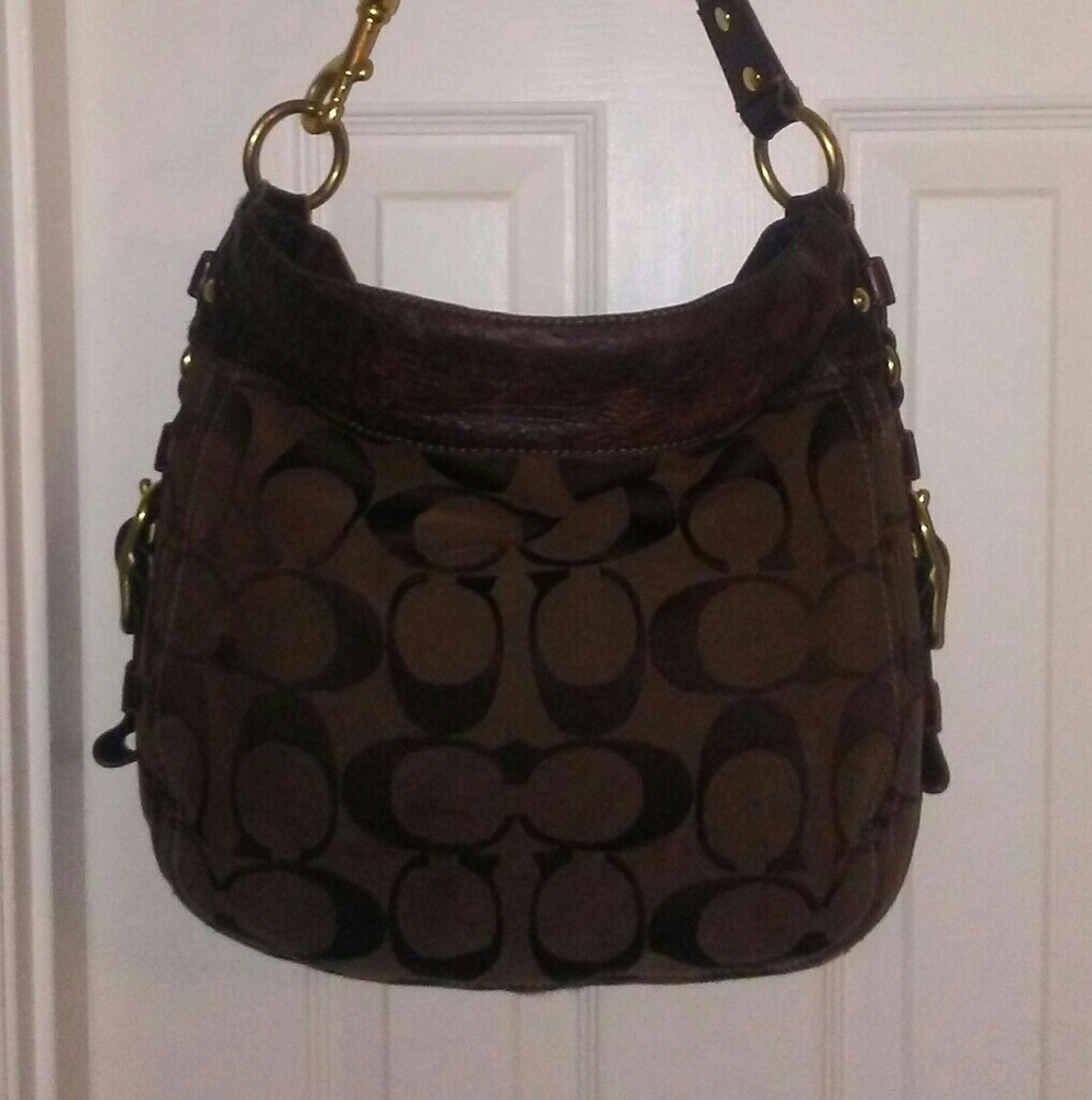 COACH: signature jacquard ZOE HOBO shoulder bag