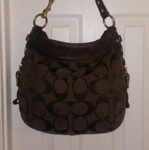 COACH: signature jacquard ZOE HOBO shoulder bag