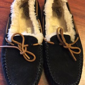 Black UGG moccasins size 8