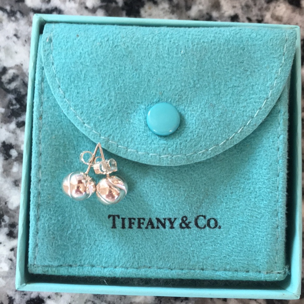 Tiffany silver twist knot earrings