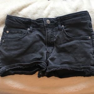 black denim shorts