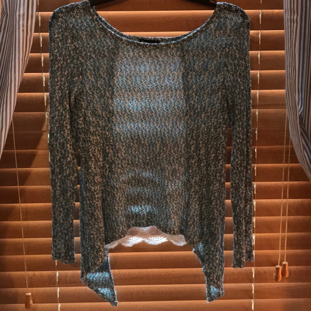 Blue & white multi- color light sweater