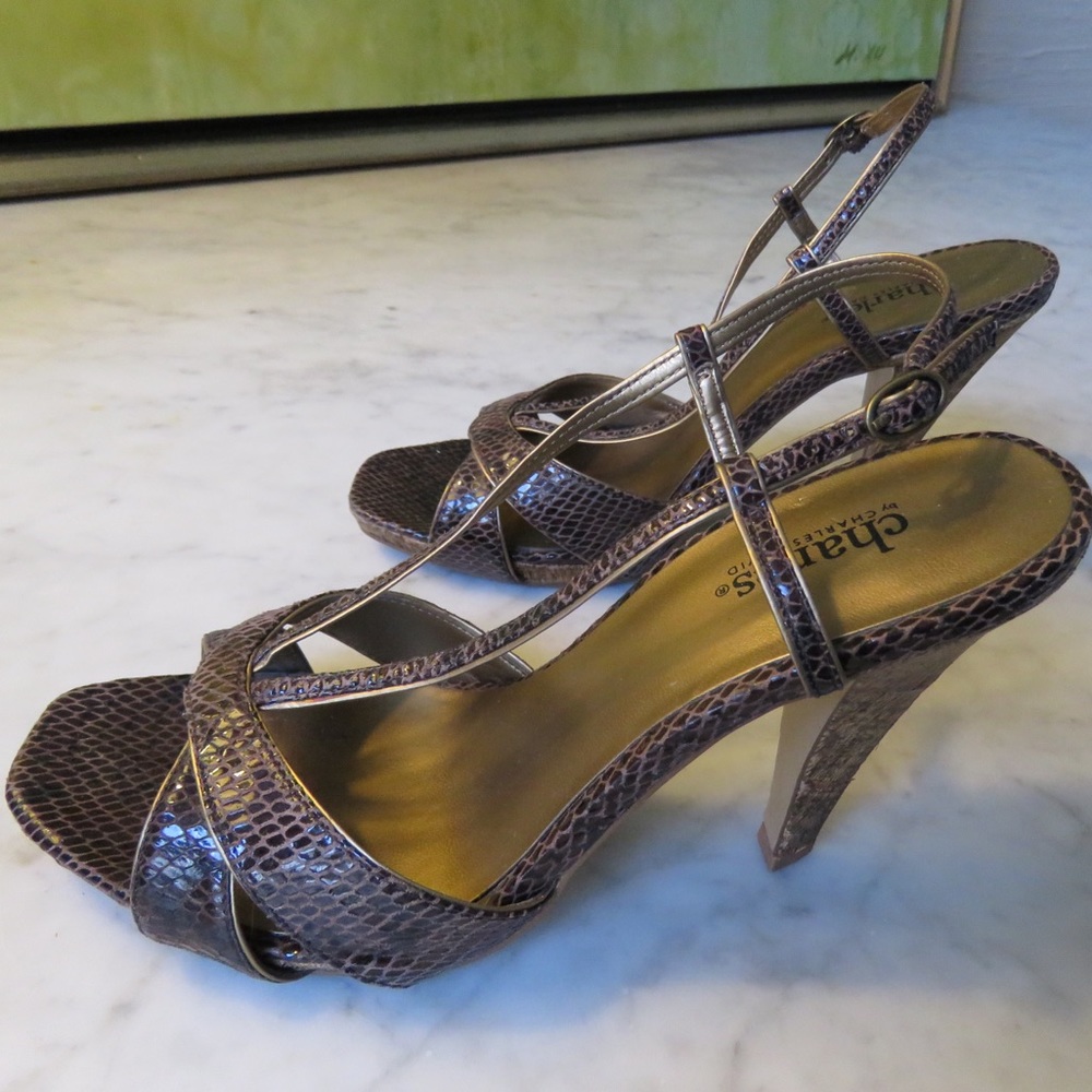 Charles by Charles David brown snakeskin Heels