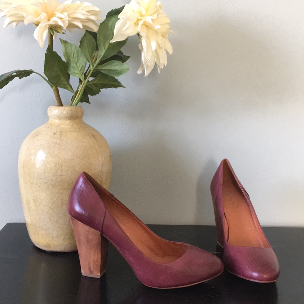 Madewell burgundy pump high heel