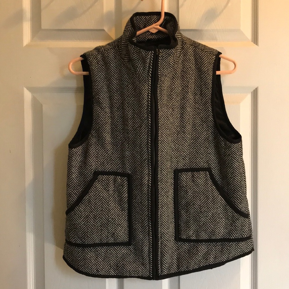 Black and white striped vest