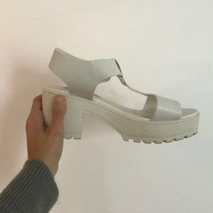 Steve Madden White Strap Pump