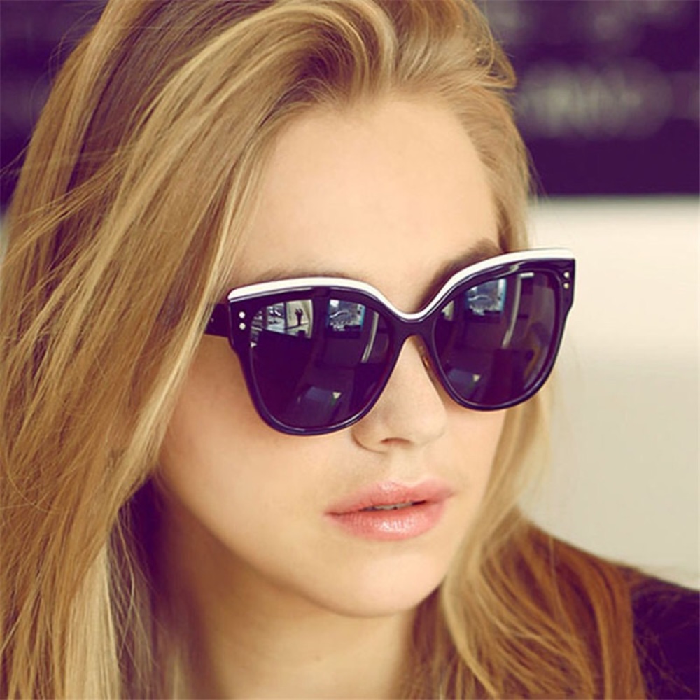 Cat Eye Black and White Glasses - Picture 2 of 3