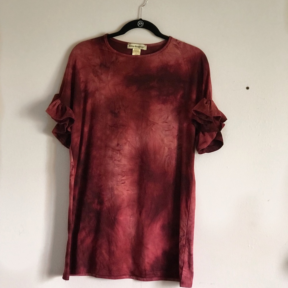 red tide dye blouse (T Wine sslv knife Trad)