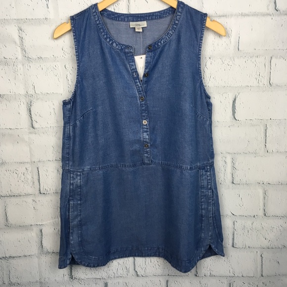 J. Jill Tops - J. Jill Lyocell Denim Top Tunic Shirt Size XS