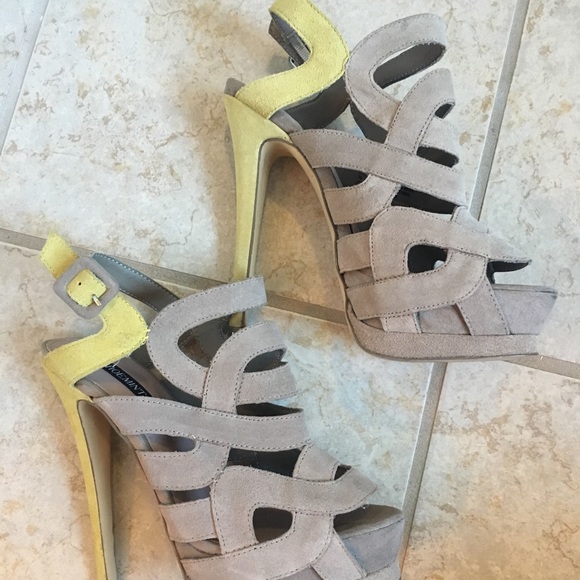 Shoemint Stella heels. Yellow/Beige - Picture 2 of 5