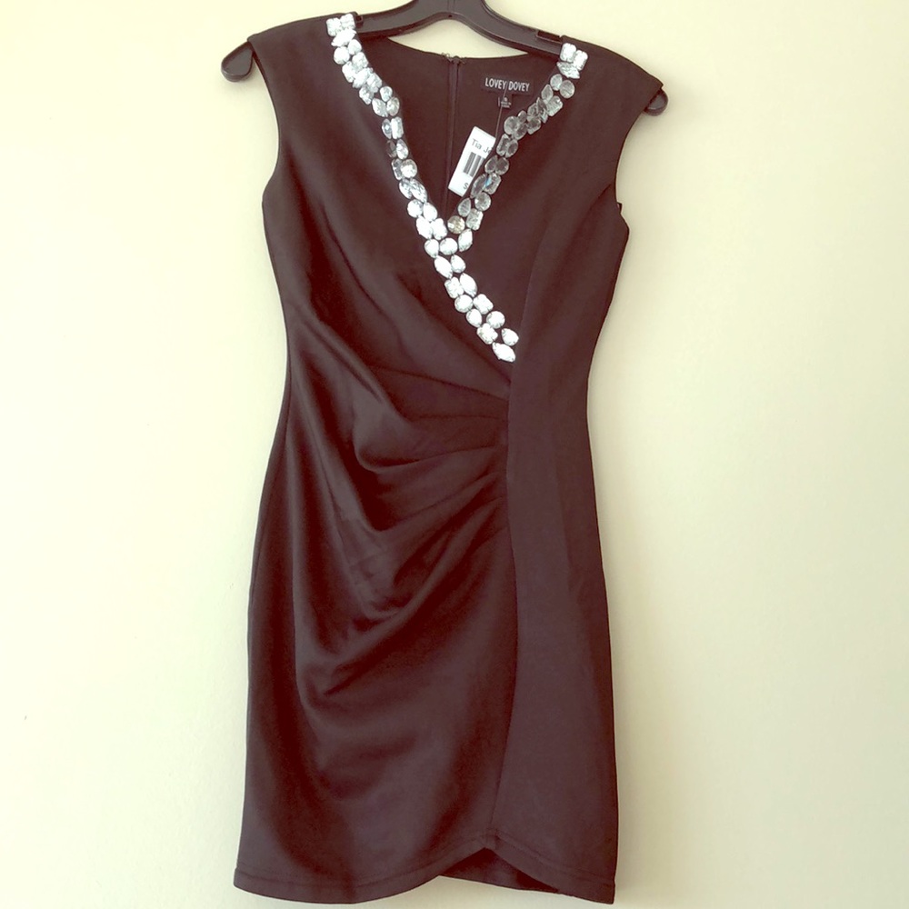 black dress with diamonds