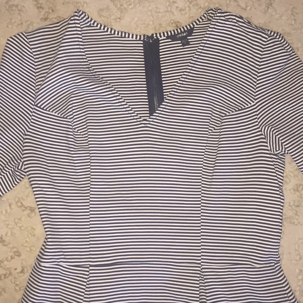 Black and white striped dress