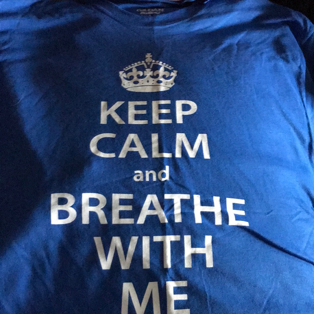 Large Unisex Blue Keep Calm T Shirt