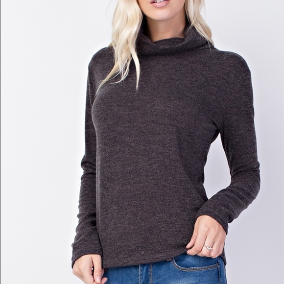 Charcoal Back Lace Up Sweater - Picture 5 of 7