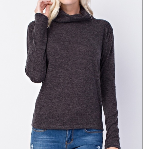 Charcoal Back Lace Up Sweater - Picture 7 of 7